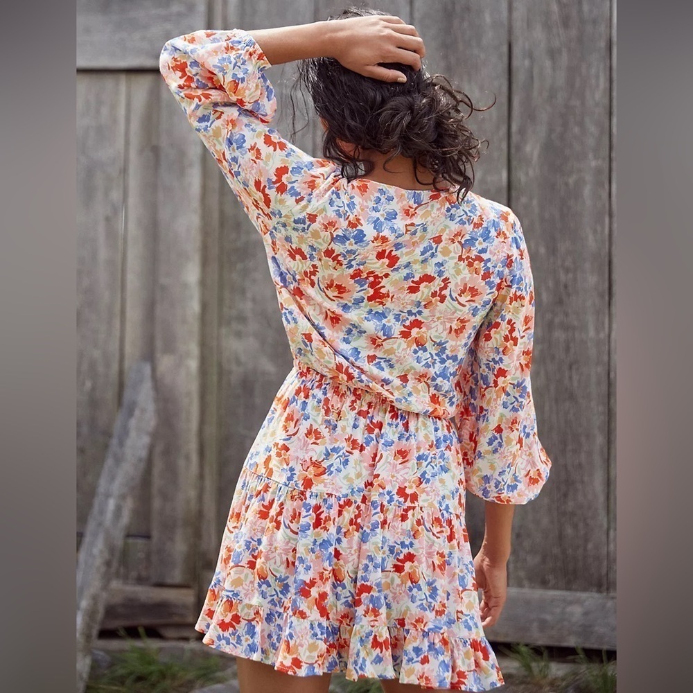 L*Space Floral Cover-Up Mini Dress- Size Small - Picture 2 of 8